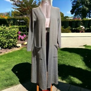 LULAROE | Dark Green & Black Striped Long Cardigan | EUC ✨ size S